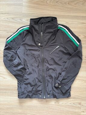 Diesel Black Jacket with Silver Trim Label Detail